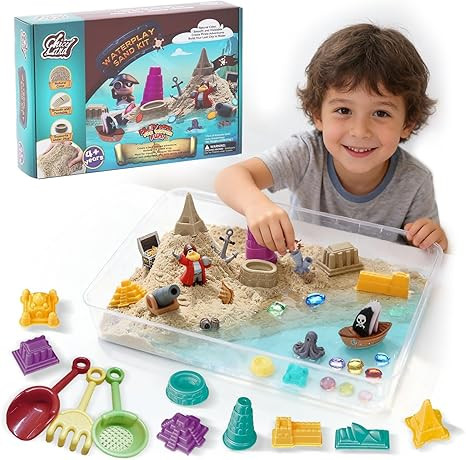 Waterplay & Sensory Sand Kit – 2.2lb Pirate Adventure Play Sand for Kids Ages 4+, Water & Sandb... | Amazon (US)