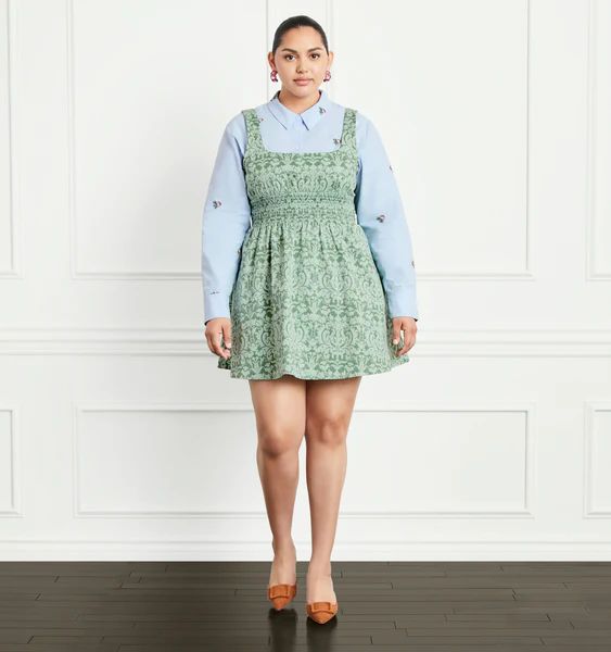 The Cher Dress - Green Jacquard | Hill House Home