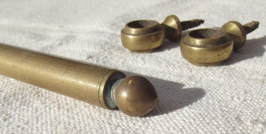 Antique French Brass Curtain Rods Vintage Bistro Poles for - Etsy | Etsy (US)