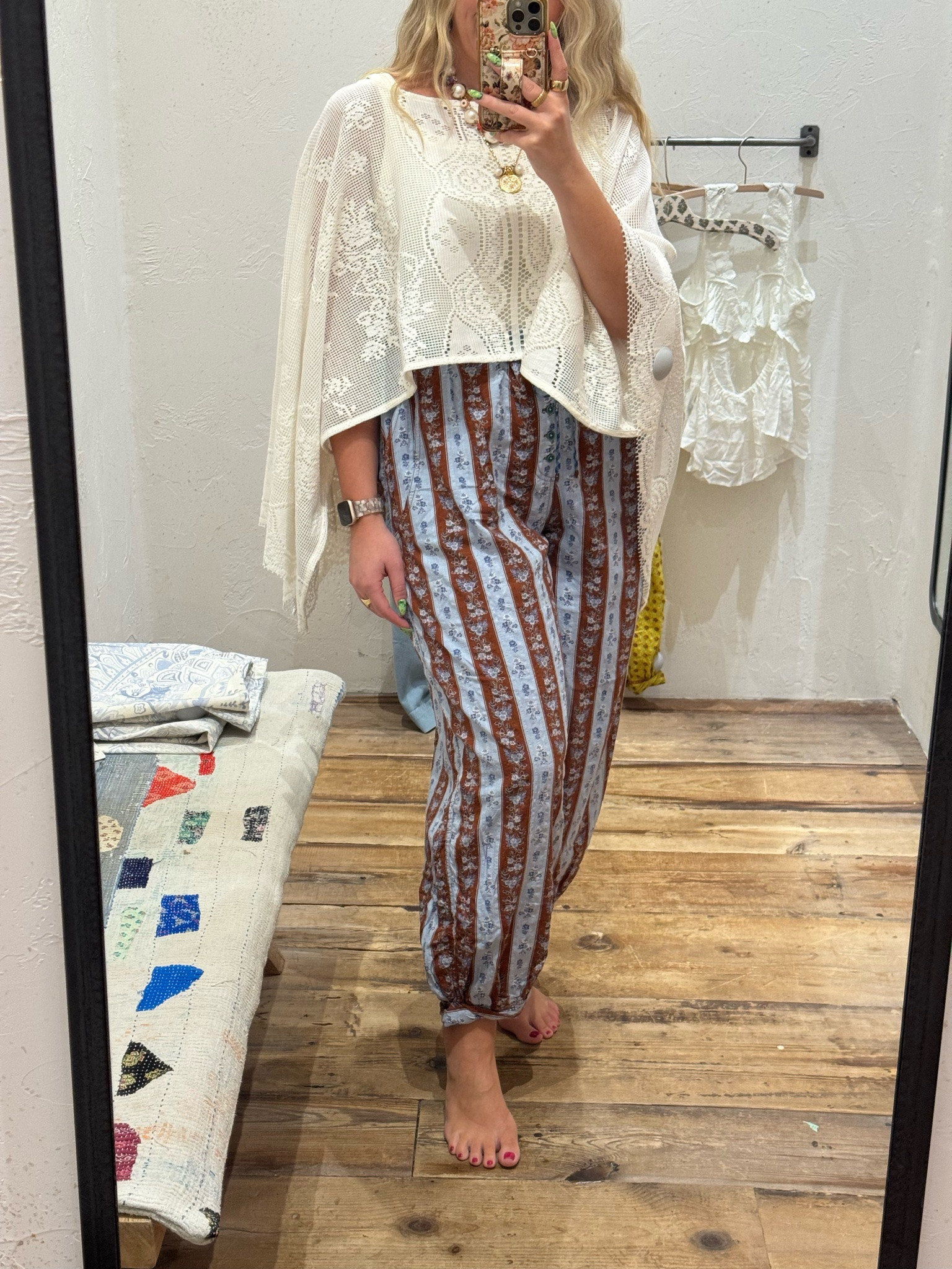
the cutest pj pants you'll want to wear out (and i probably will!) wearing a large.  

 #LTKdayinmylife #LTKmomlife #LTKSeasonal