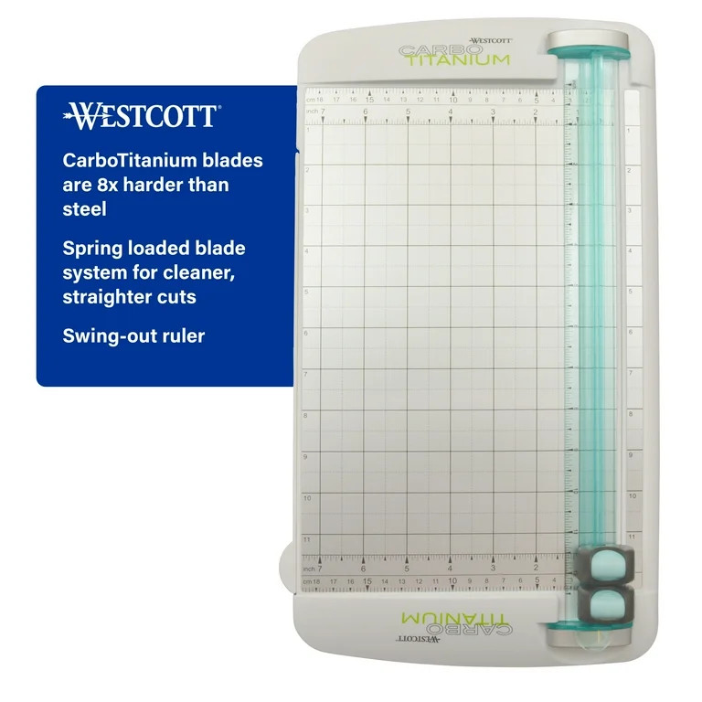 Westcott Carbo Titanium Paper Trimmer, 12", White, for Craft/Scrapbooking, 19.25" Length, 1-Count | Walmart (US)