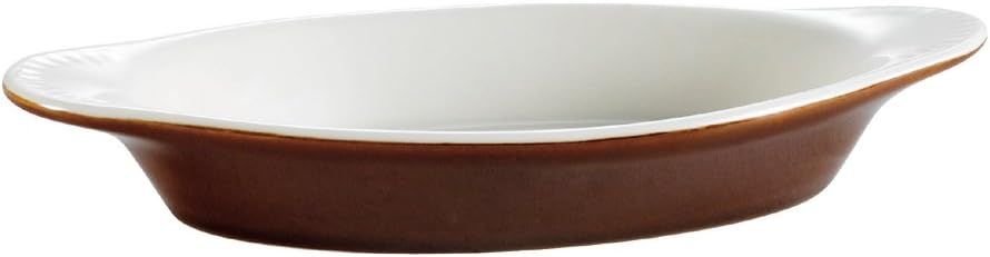 CAC China 8-Ounce Stoneware Oval Welsh Rarebit Baking Dish, 8-3/4 by 5 by 1-Inch, Brown/American ... | Amazon (US)