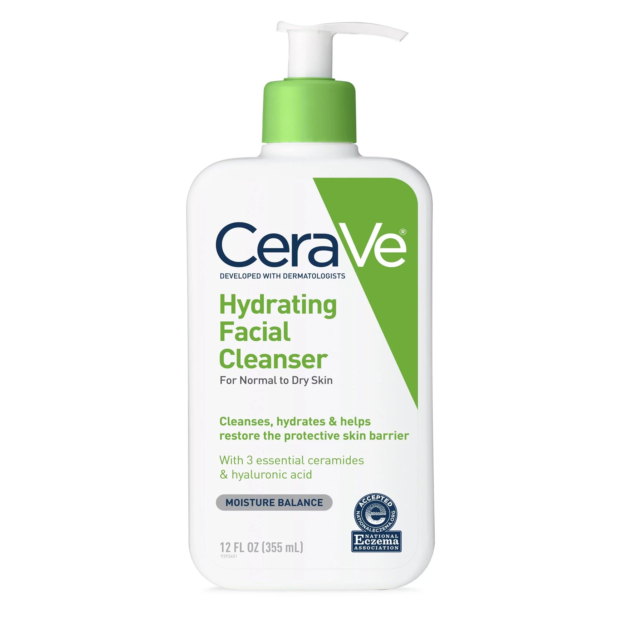 CeraVe Hydrating Facial Cleanser 12 oz for Daily Face Wash, Normal to Dry Skin | Walmart (US)