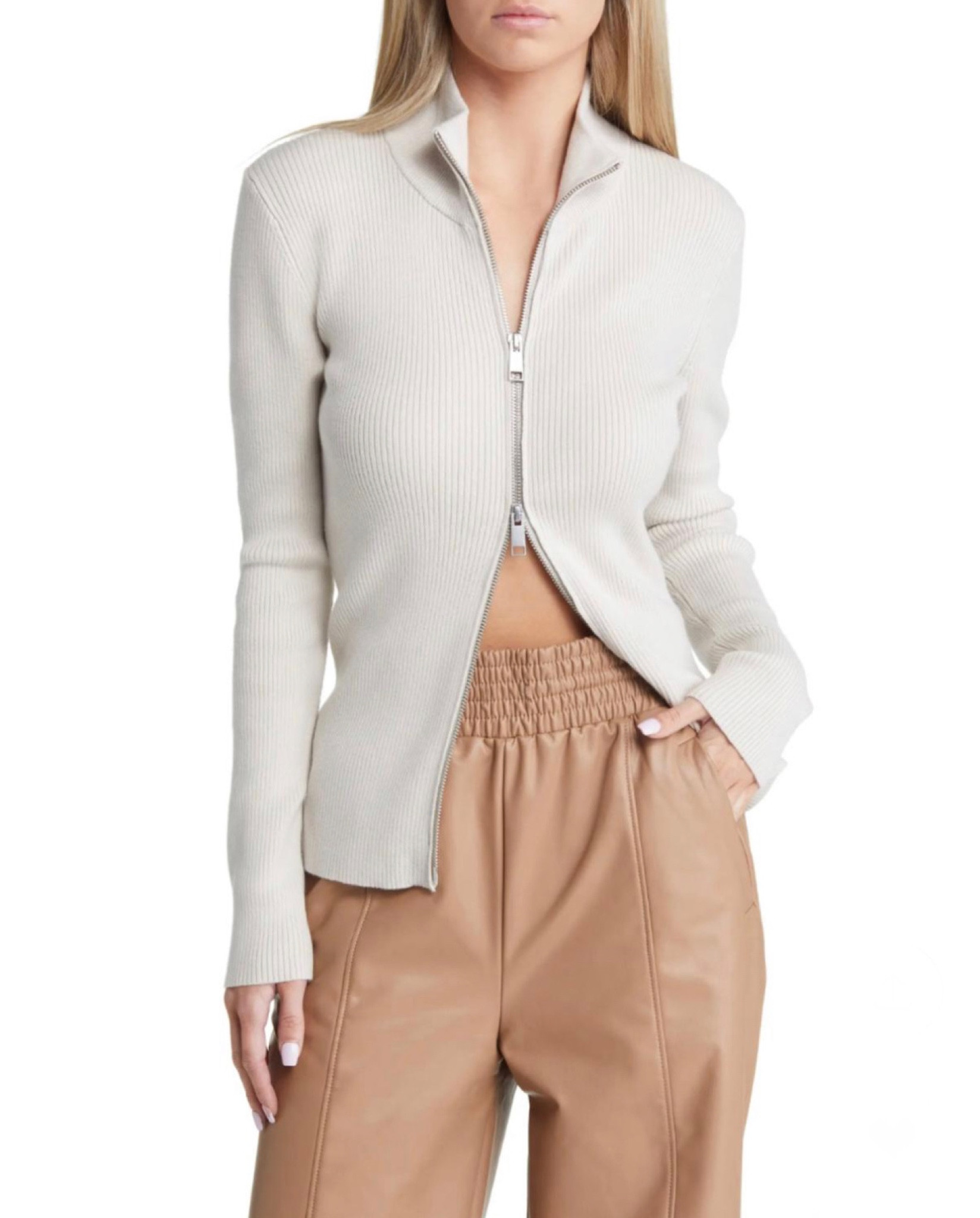 Ribbed sweater 
Sweater 
Faux leather pants 
90s 

#LTKFind #LTKunder100 #LTKSeasonal