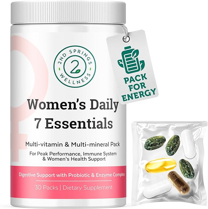 Daily 7 Essentials Women's Vitamin Pack -7 Pack Complete Women's Multivitamin Packet with Energy,... | Amazon (US)