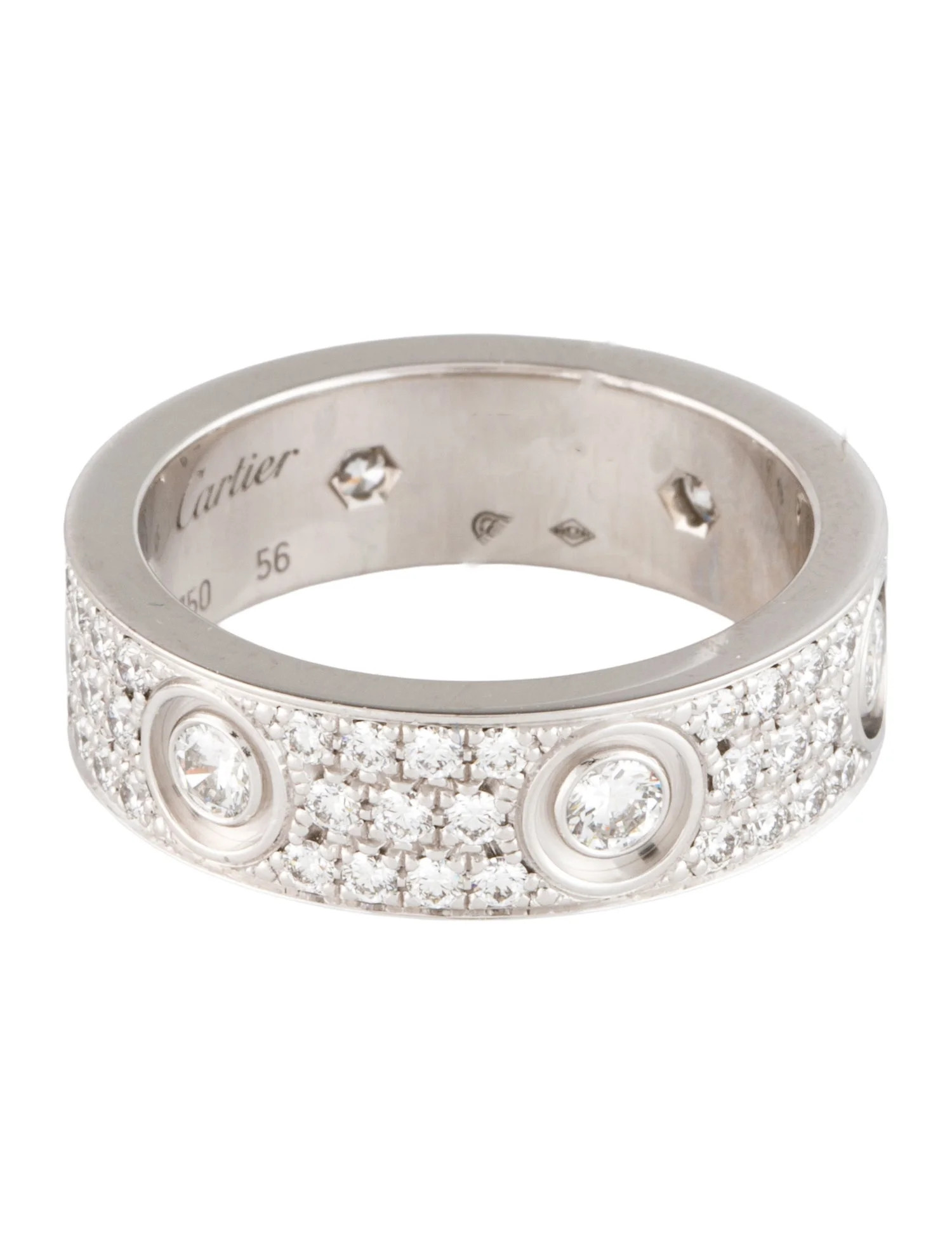 6 Diamonds LOVE Ring, Classic Model, Pavéd | The RealReal