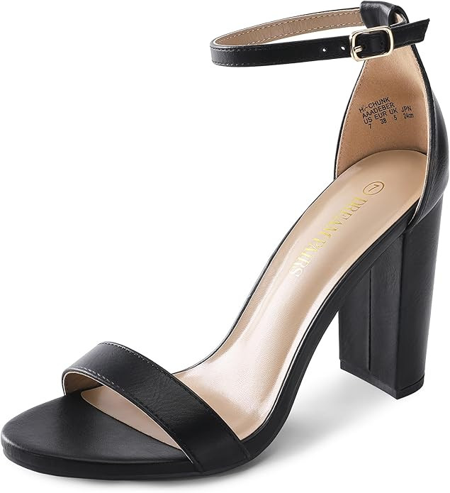 DREAM PAIRS Women's Hi-Chunk High Heel Pump Sandals | Amazon (US)