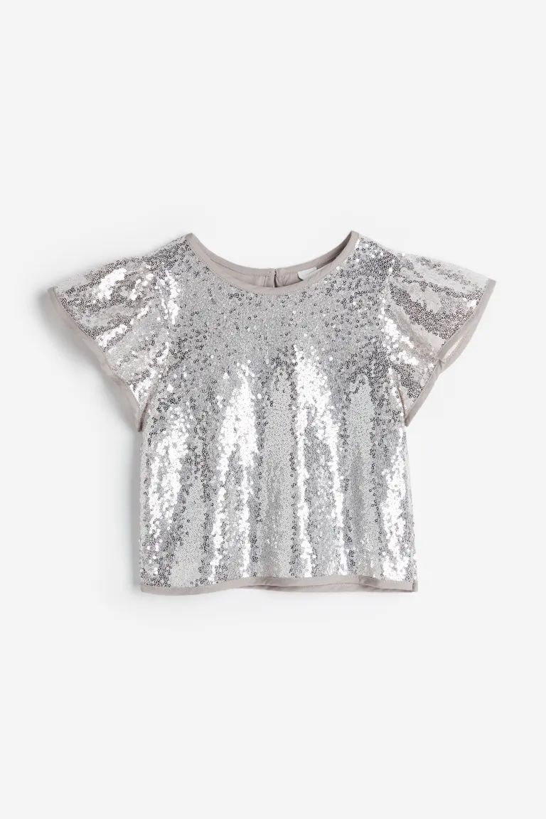 Sequined Blouse - Silver-colored - Kids | H&M US | H&M (US + CA)