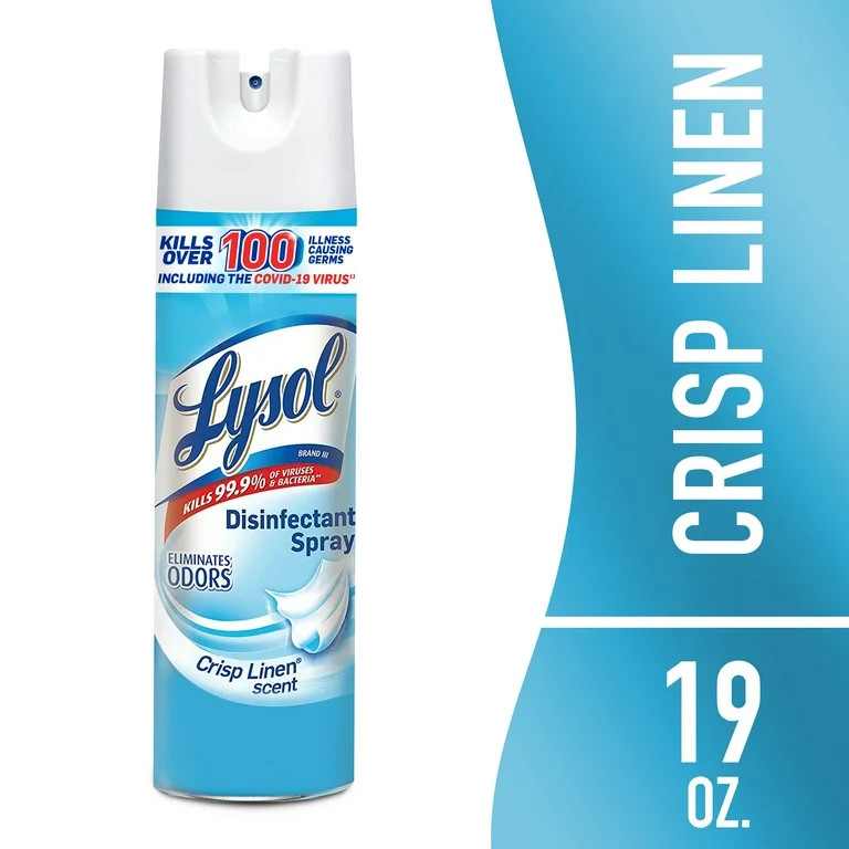 Lysol Disinfectant Sanitizing Antibacterial Spray, Deodorizing, Crisp Linen, 19 fl oz | Walmart (US)