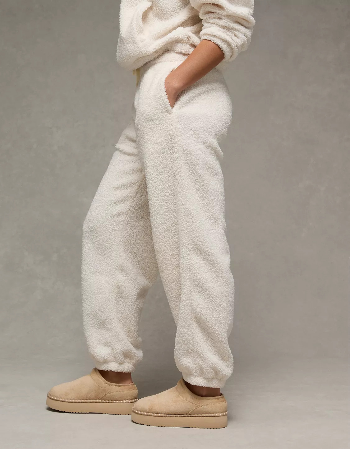 AE High-Waisted Sherpa Jogger Pant | American Eagle Outfitters (US & CA)