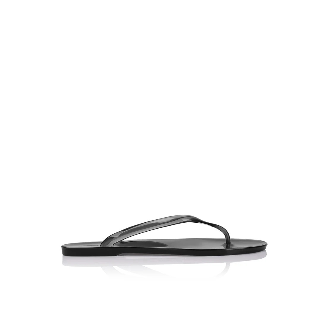 Luna Flip-Flop Thong Flat Sandal Black Jelly | Lana Wilkinson