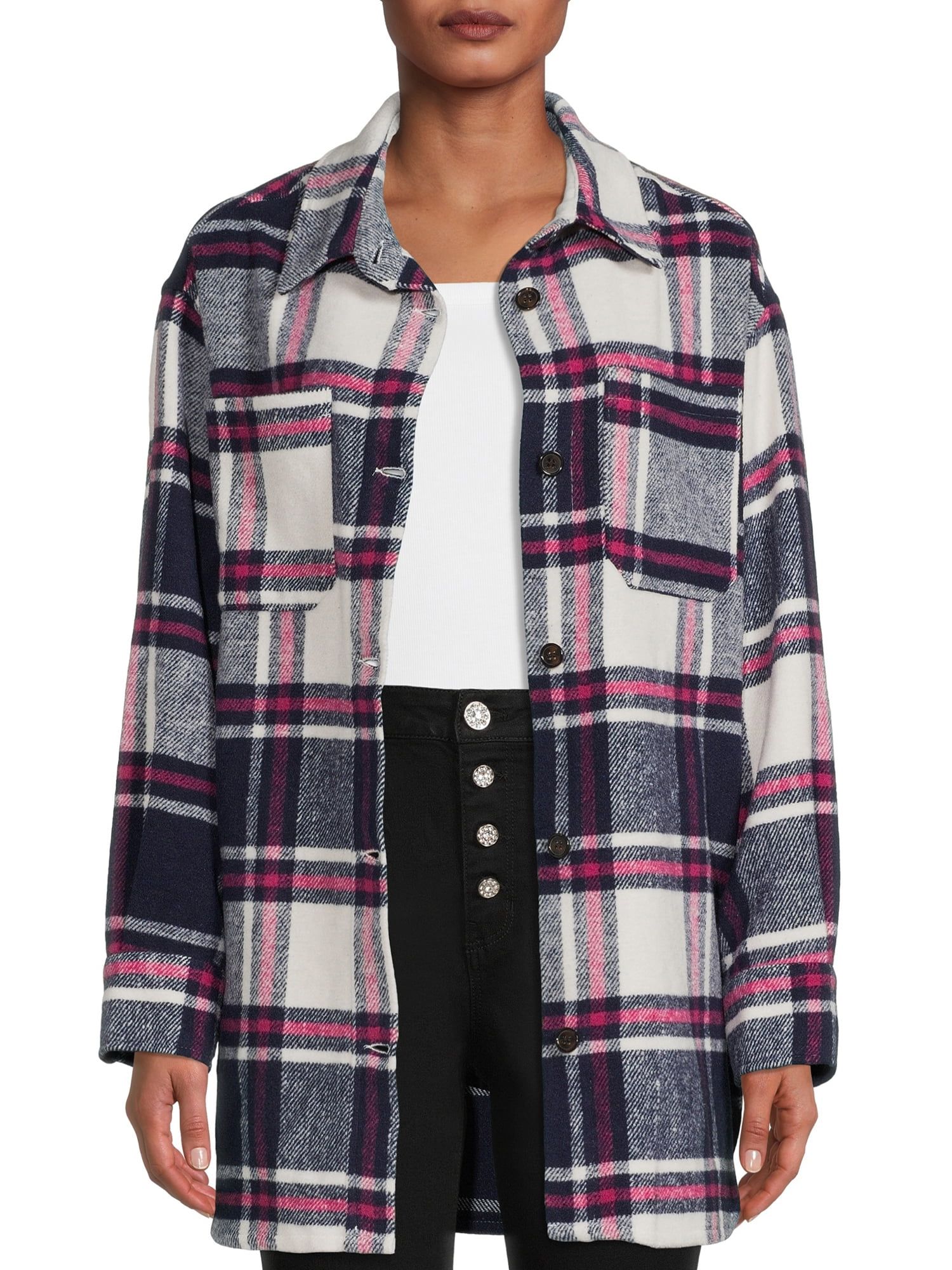 Jason Maxwell Women's Oversized Fleece Shirt Jacket | Walmart (US)