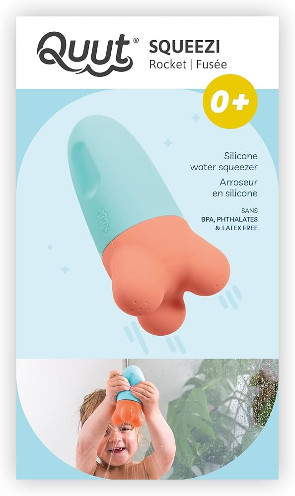 QUUT | Squeezi Rocket | Vintage Bue & Orange | Award Winning Children's Bath Toy & Game | Amazon (US)