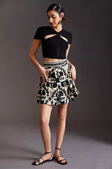 A-Line Flounce Mini Skirt | Anthropologie (US)