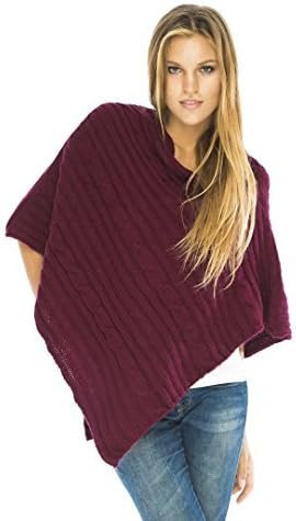 Back From Bali Womens Cable Knit Poncho Sweater Cape Boho Soft Casual | Amazon (US)