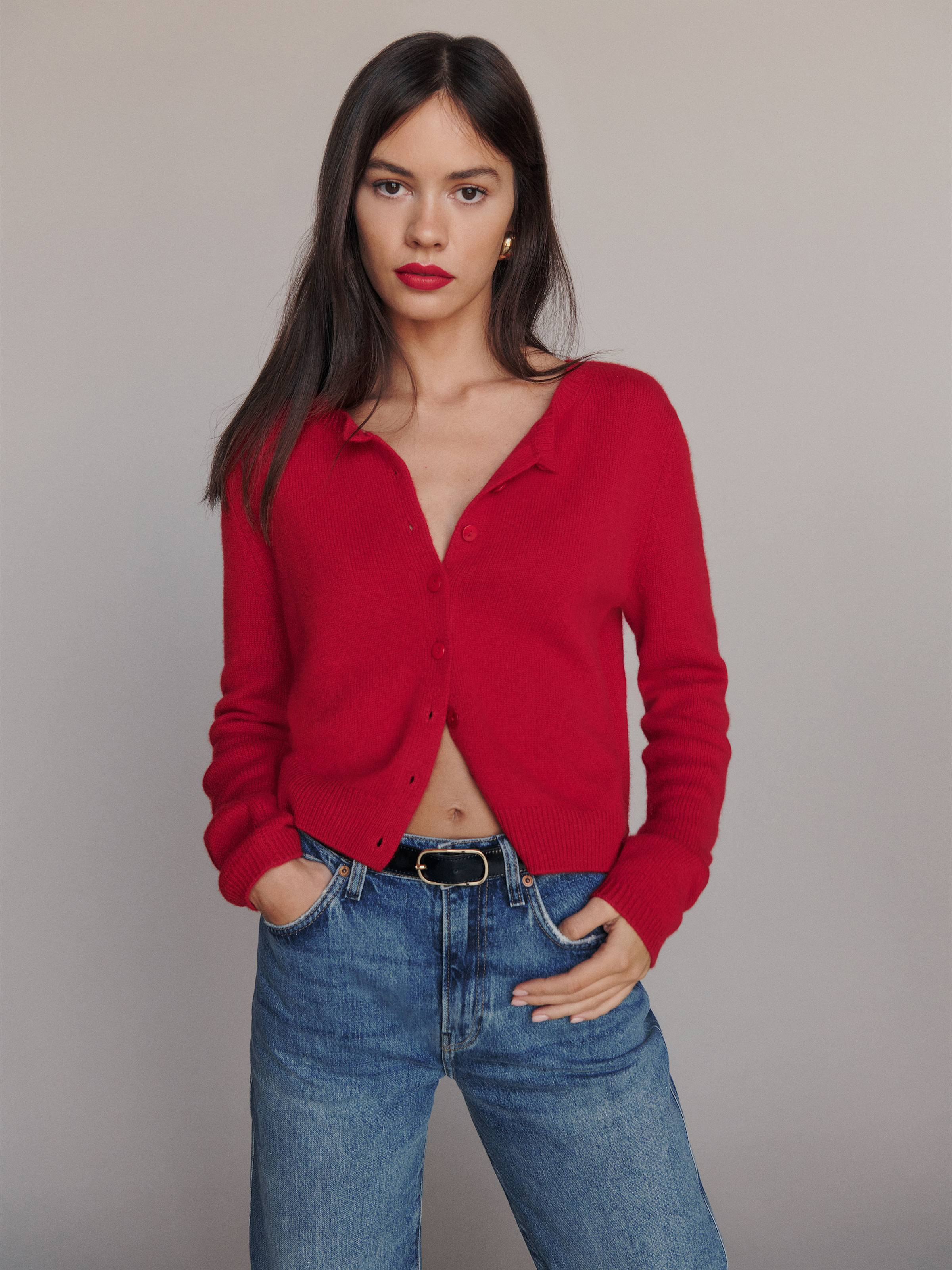 Clara Cashmere Crew Cardigan | Reformation (Global)