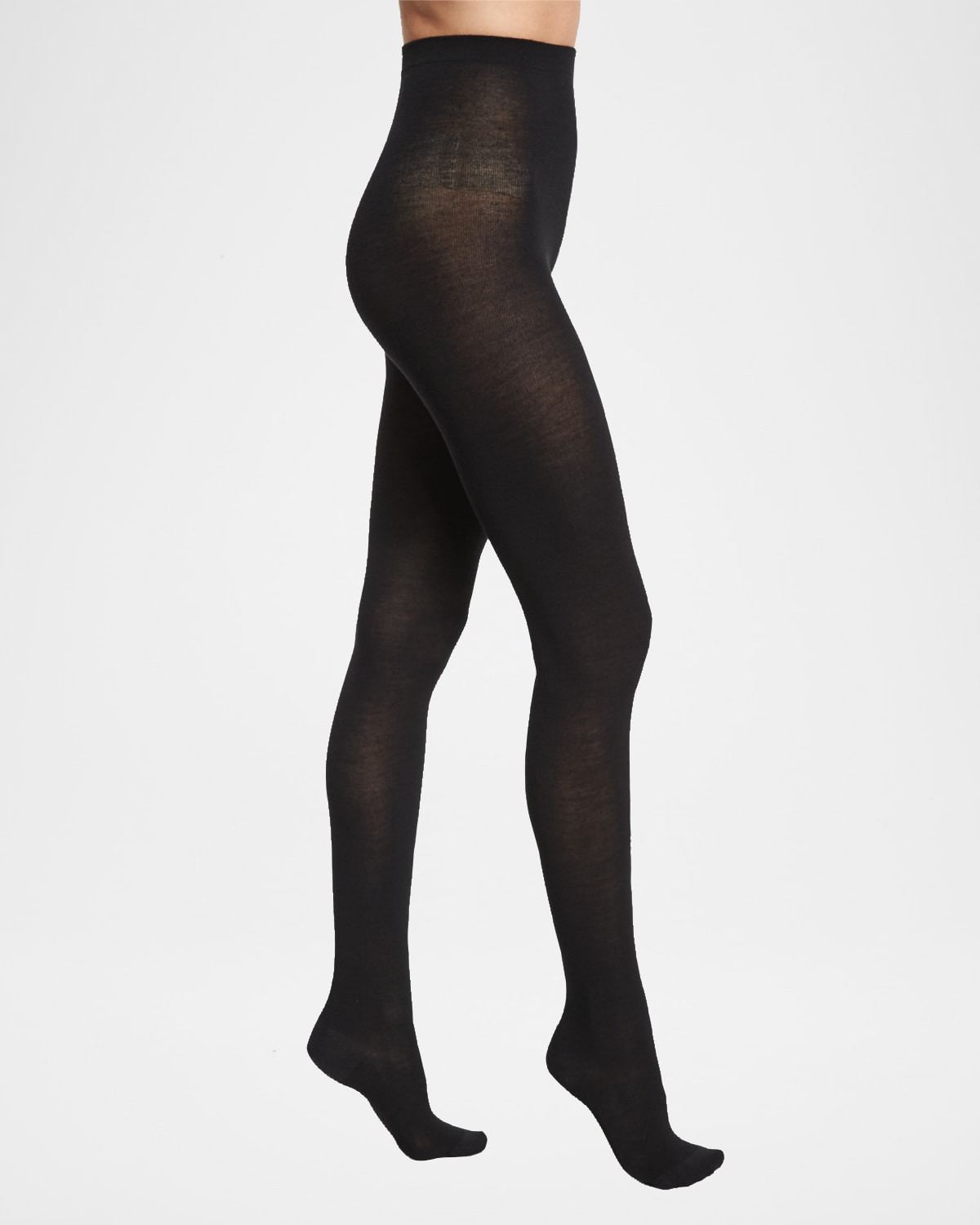 Merino Wool Tights, Black | Neiman Marcus