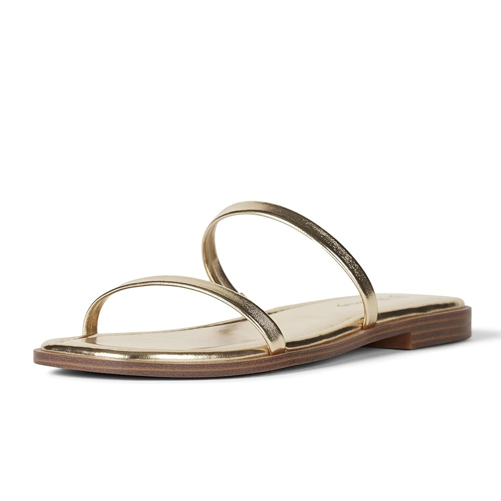 The Drop Women's Paris Square Toe Two Strap Flat Sandal | Amazon (US)