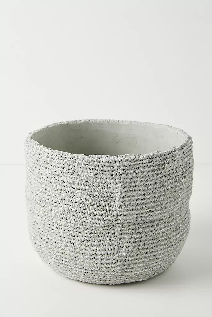 Woven Cement Pot | Anthropologie (US)