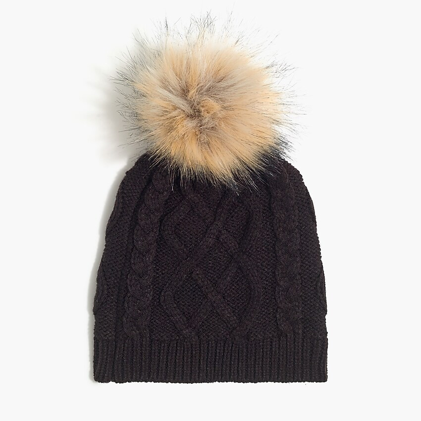 Faux-fur pom-pom hat | J.Crew Factory