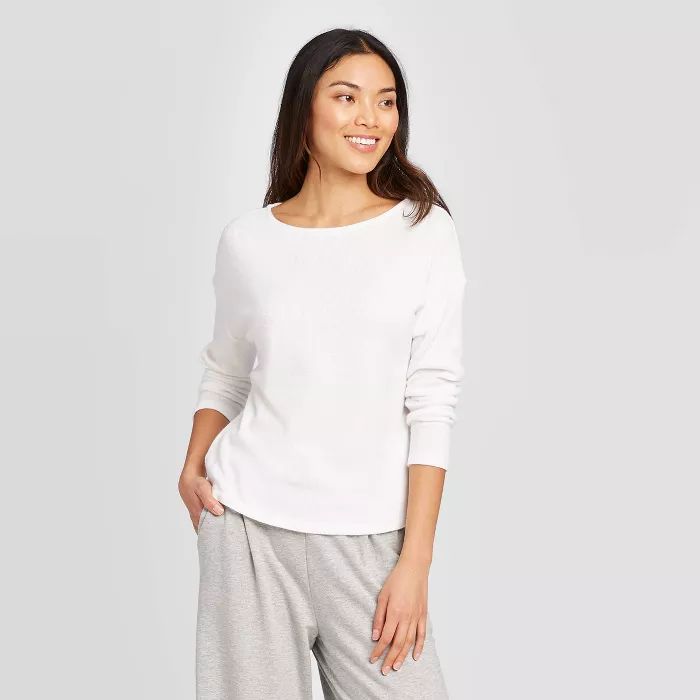 Women's Regular Fit Long Sleeve Crewneck Waffle Knit Top - A New Day™ | Target