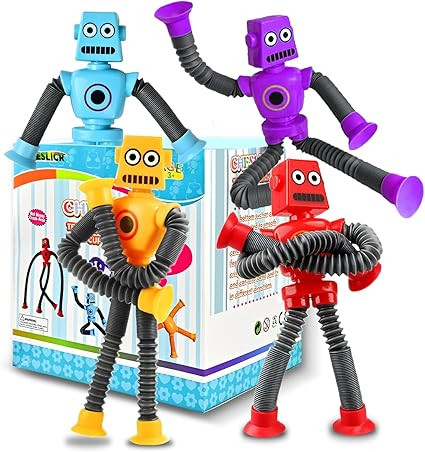 Robot Sensory Travel Toys 4Pcs for Toddlers Kid Boy Year Old Ages 3 4 5 6 7 8 9, Airplane Activit... | Amazon (US)
