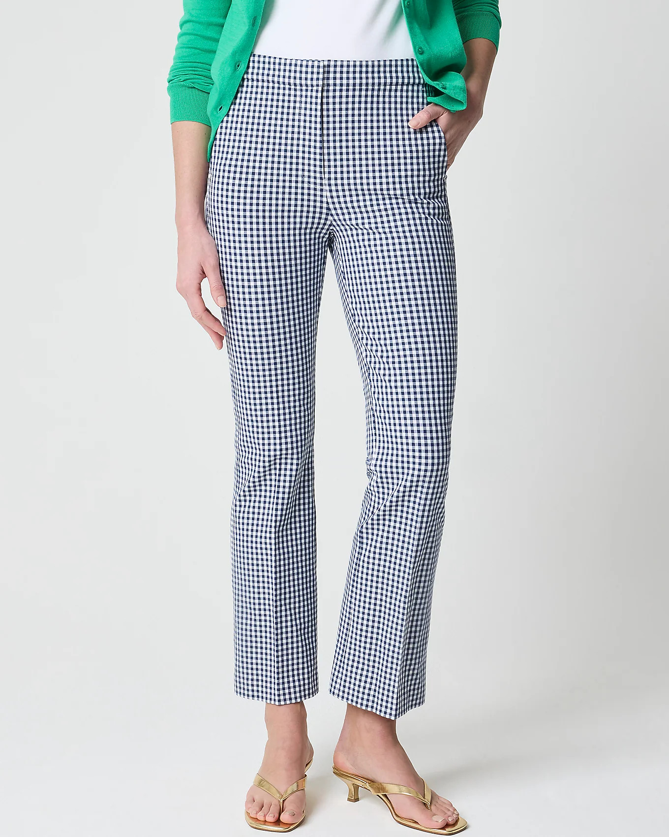 Gingham Nicki flare pant | J.Crew Factory