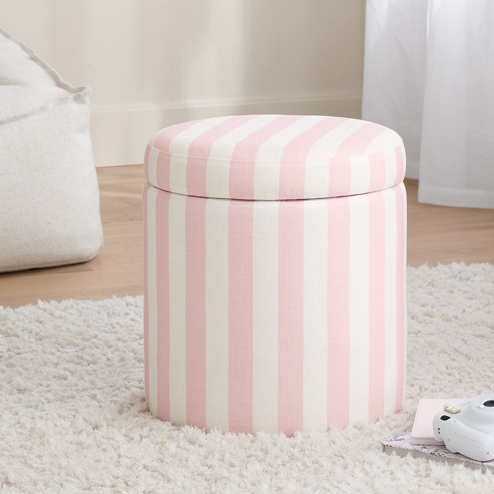 Simple Round Storage Ottoman | Pottery Barn Teen