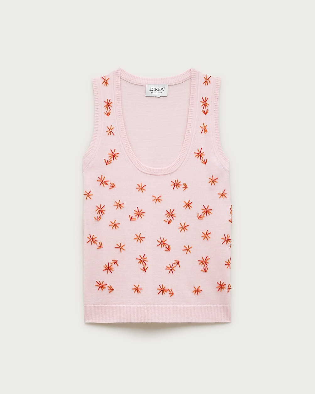 Scoopneck shell in merino wool with embellishments | J. Crew US