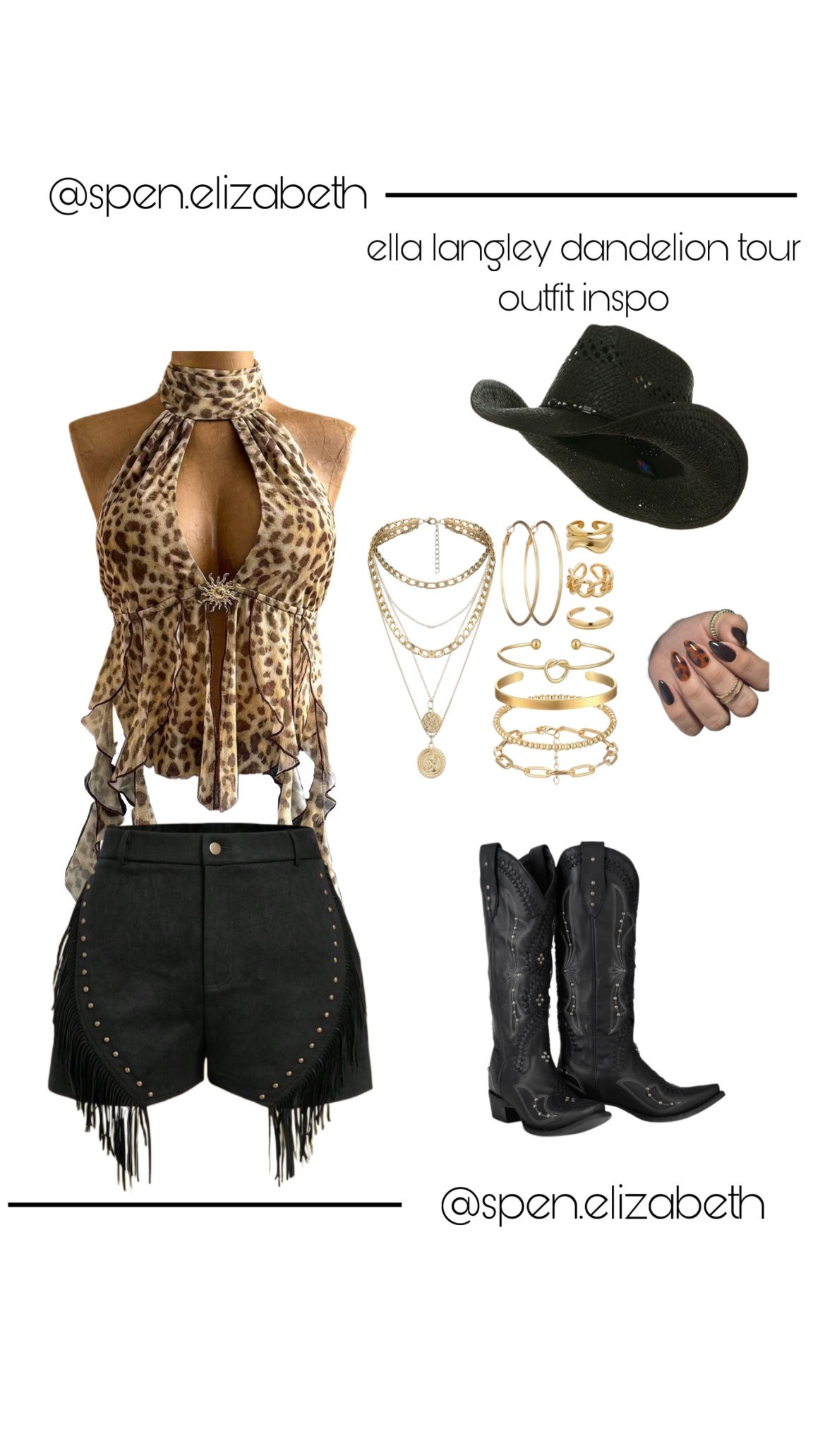 ella langley dandelion tour concert outfit inspo!!
top and shorts-shein