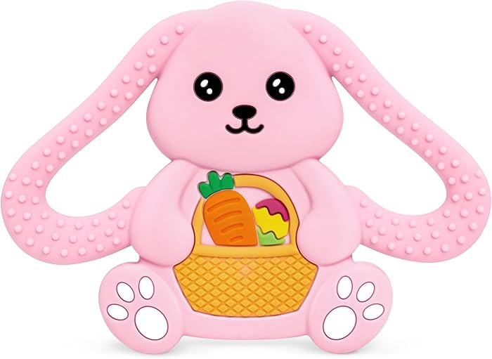 Easter Basket Stuffers Baby Teething Toys, Bunny Silicone Teething Toy for Babies 0 3 6 9 12 18 M... | Amazon (US)