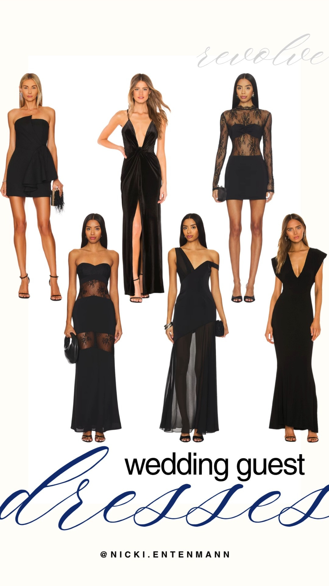 Find the perfect wedding guest dresses for any formal occasion with this stunning collection from Revolve. Whether you prefer a sleek strapless mini or a dramatic floor length gown, these elegant black dresses offer timeless sophistication. The curated selection features delicate lace details, plunging necklines, and modern cutouts to ensure you stand out at every celebration. These chic styles provide a polished look that pairs beautifully with your favorite statement heels and accessories.

#weddingguestdresses #revolveme #blacktieevent #formalwear #specialoccasion #revolve #weddingstyle #littleblackdress #elegantoutfit #eveninggown 

 #LTKgrwm #LTKootd #LTKWedding
