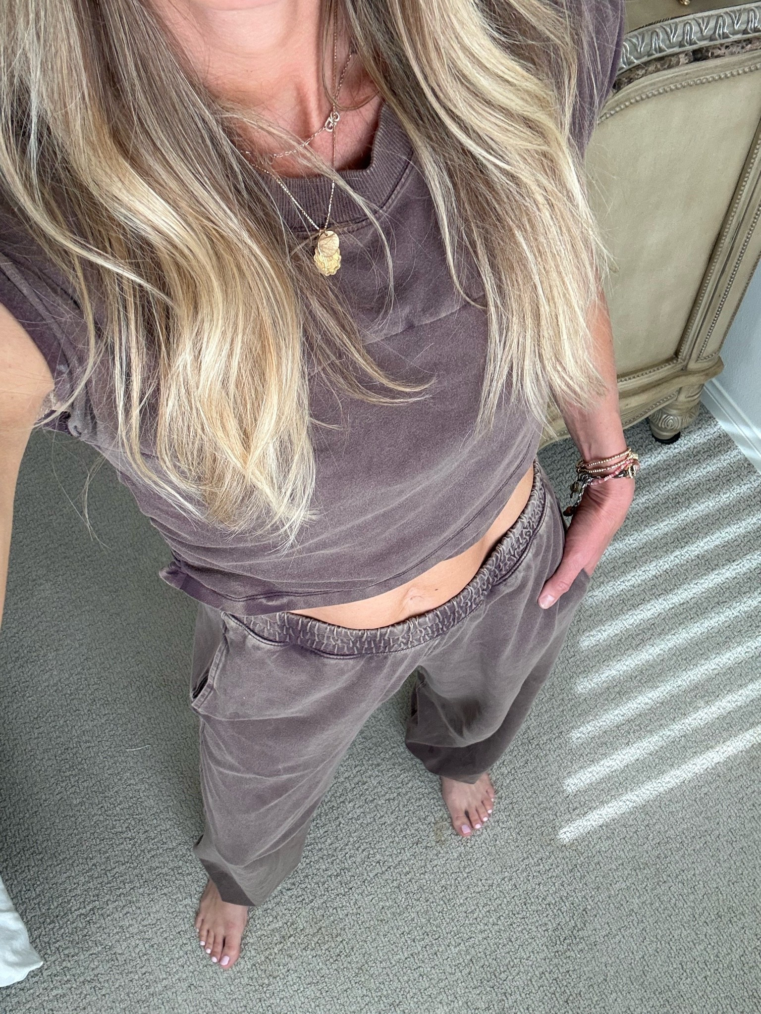 Live for a comfy set for running around 👌🏻
Fits true to size. Wearing my new stack of Bauble Bar bracelets 😍

Free people, mom style, mom outfit, school dropoff outfit, running errands outfit, summer outfit, comfy everyday style

#LTKmomlife #LTKootd #LTKgrwm