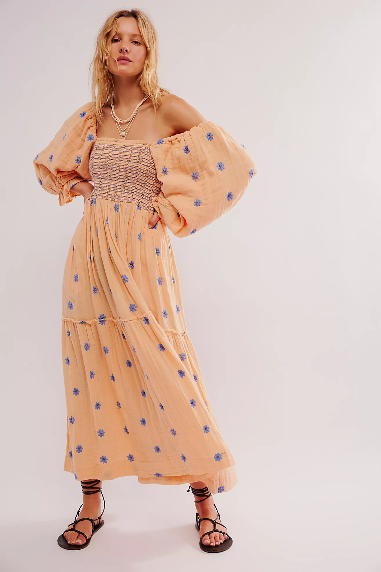 Dahlia Embroidered Maxi Dress | Free People (Global - UK&FR Excluded)