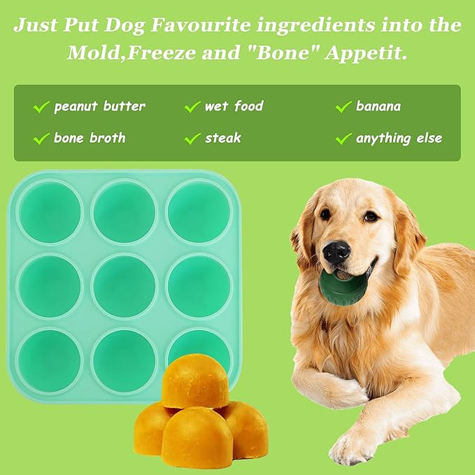 9Cavities Silicone Dog Treat Mold for Woof Pupsicle & Power Chewer Pupsicle, Frozen Dog Treat Mol... | Amazon (US)