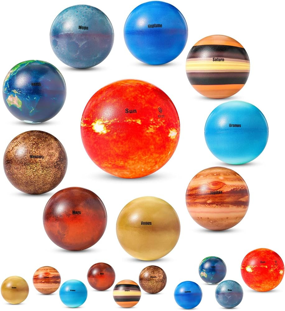 BBTO 20 Pcs Solar System Stress Balls Anti Stress Solar Planets Balls for Adult Planet Bouncy Bal... | Amazon (US)