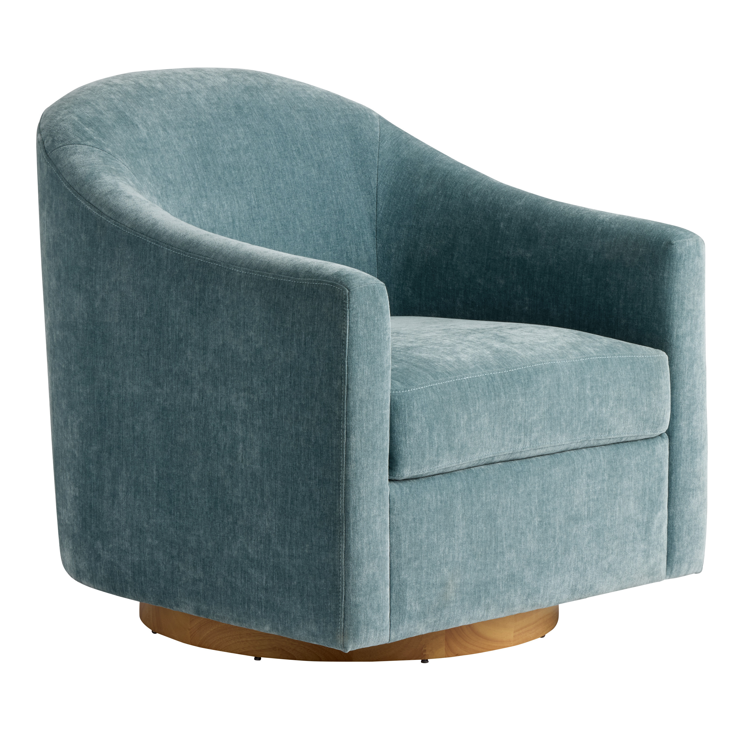 Augustine Chenille Slope Arm Upholstered Swivel Chair | World Market