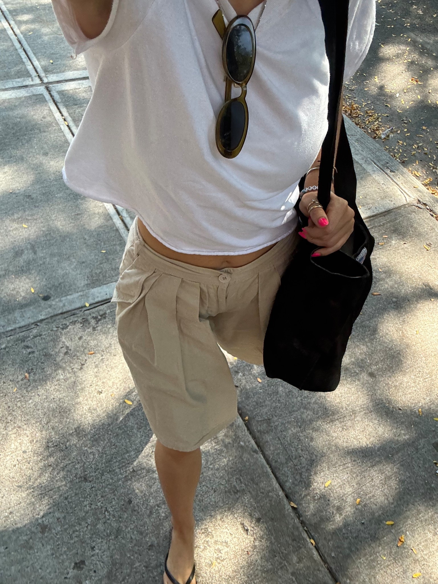getting to the last of the warm summer outfits🤍 these shorts are so transitional to the fall and I love them! with the white tee you know the deal I think …. linked the exact white tee but I cropped it myself :)

#LTKFindsUnder50 #LTKU #LTKSeasonal