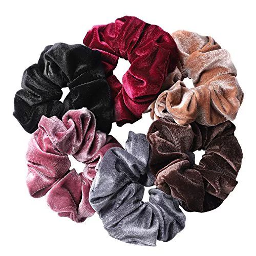 Whaline 6 Big Hair Scrunchies Velvet Elastics Large Hair Bobble Scrunchy Hair Bands Women Soft Ha... | Walmart (US)