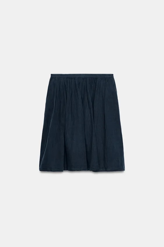 ZW COLLECTION LINEN BLEND MIDI SKIRT | Zara UK