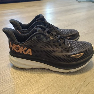 Hoka Clifton 9 Black Rose Gold Running Shoes Womens 8 B 1127896 BCPPR Sneaker | eBay US