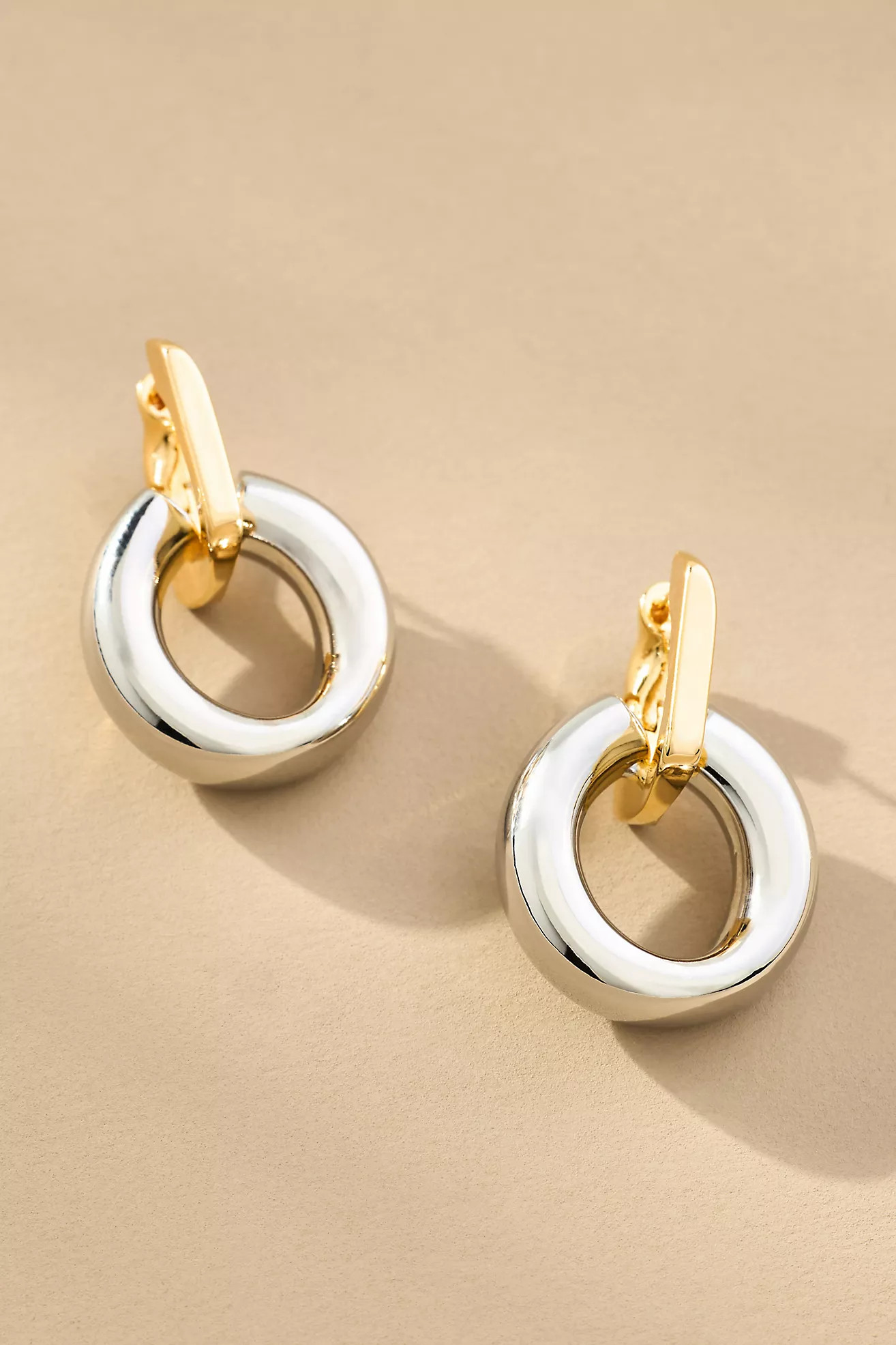 Interlocked Mixed Metal Drop Earrings | Anthropologie (US)