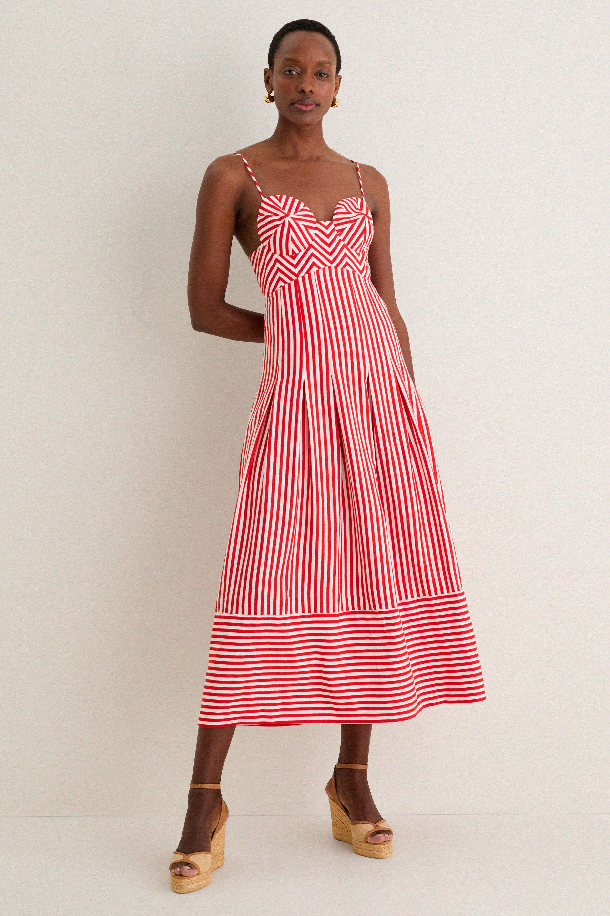 Red Checkered Stripes Maxi Dress | Tuckernuck (US)