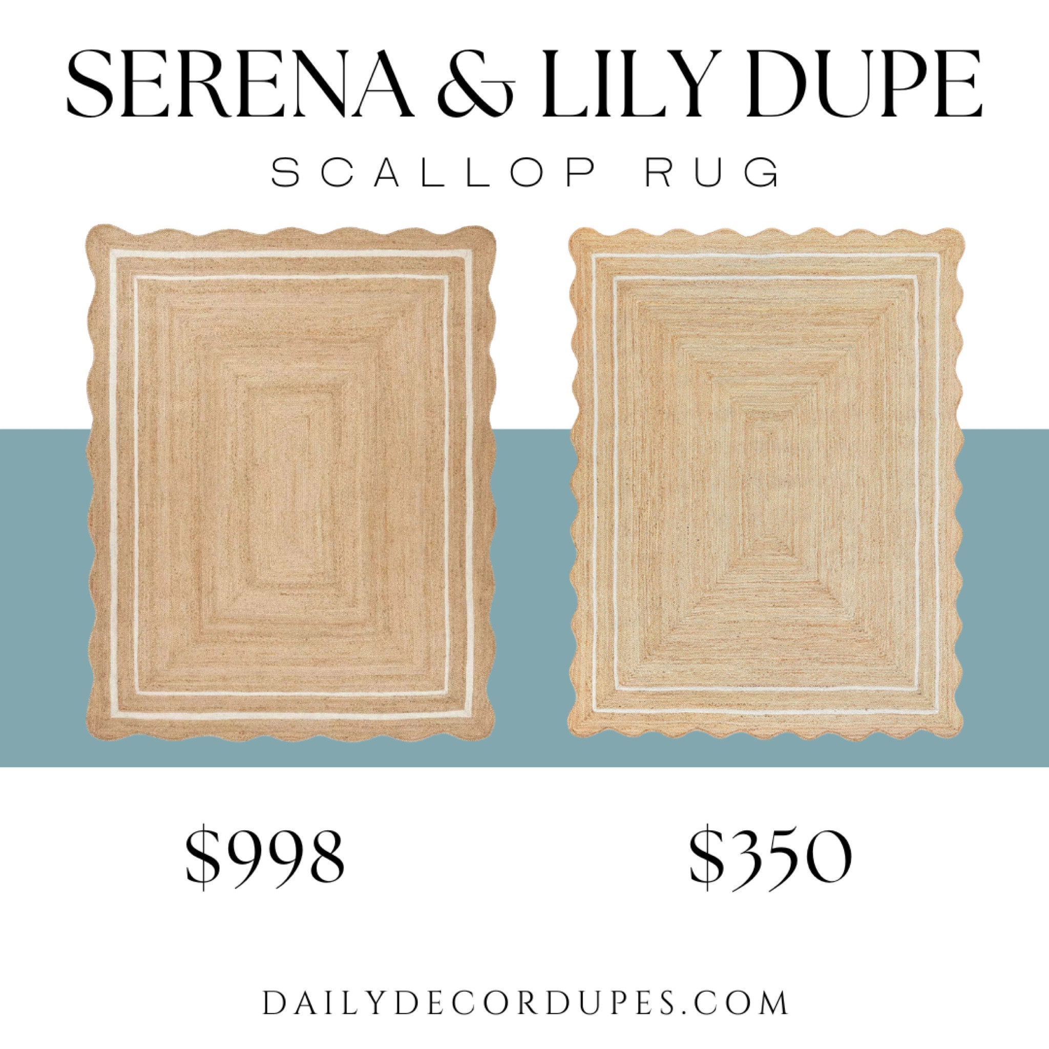 Serena & Lily rug dupe. Wave Scalloped Natural Jute Rug Boho Jute Rug Entryway Runner Rug Farmhouse Scallop Rug. Home decor. 

Dupe dupes more affordable option find replica copy cat similar look for less budget friendly affordable cheap cheaper beautiful pretty. Clearance sale coupon code discount code promo code luxury lookalike look a like Inspo inspiration inspired by idea ideas Love dupes like these? I share multiple every day in my FB group “DAILY DECOR DUPES”

#LTKhome #LTKsalealert