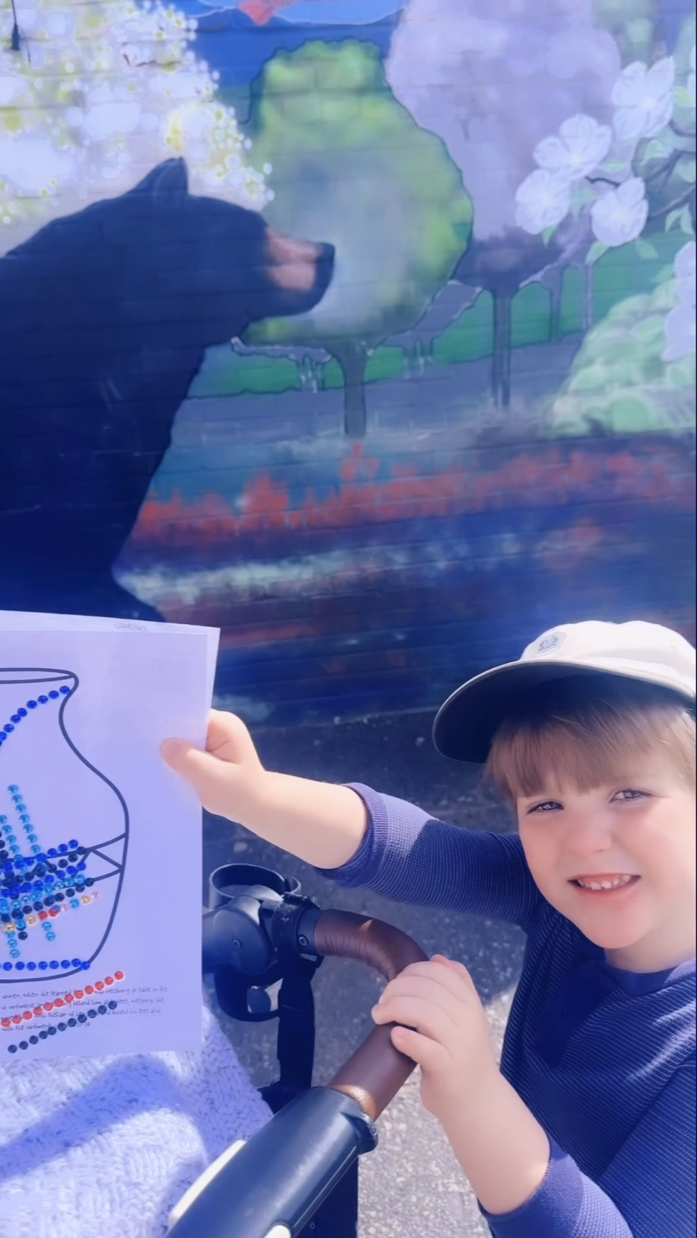 a post-bible-study coffee shop date downtown ☕️ with my little loves!! 🥰👶🏼 and J happily showing me one of his activities from his class, too!! 🫶🏽