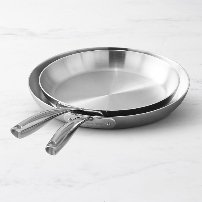 Williams Sonoma Signature Stainless-Steel French Skillet Fry Set, 10 1/4" & 12" | Williams-Sonoma