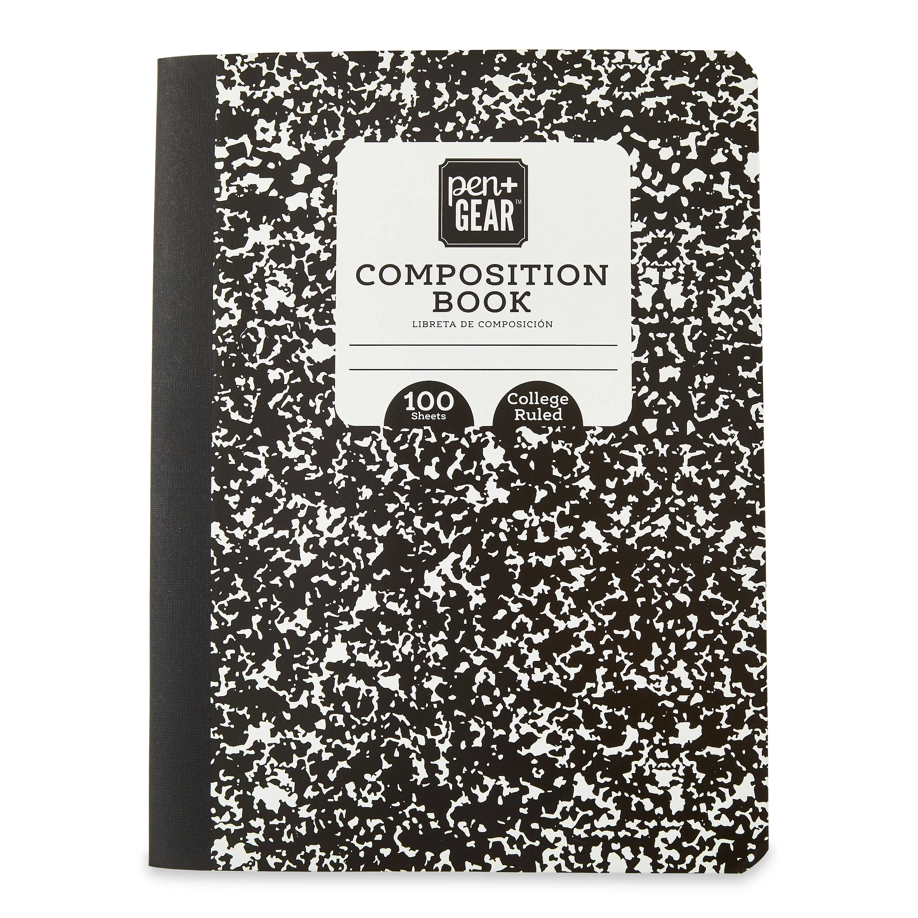 Pen+Gear College Ruled Composition Book, 7.5" x 9.5", Black & White, 100 Sheets | Walmart (US)