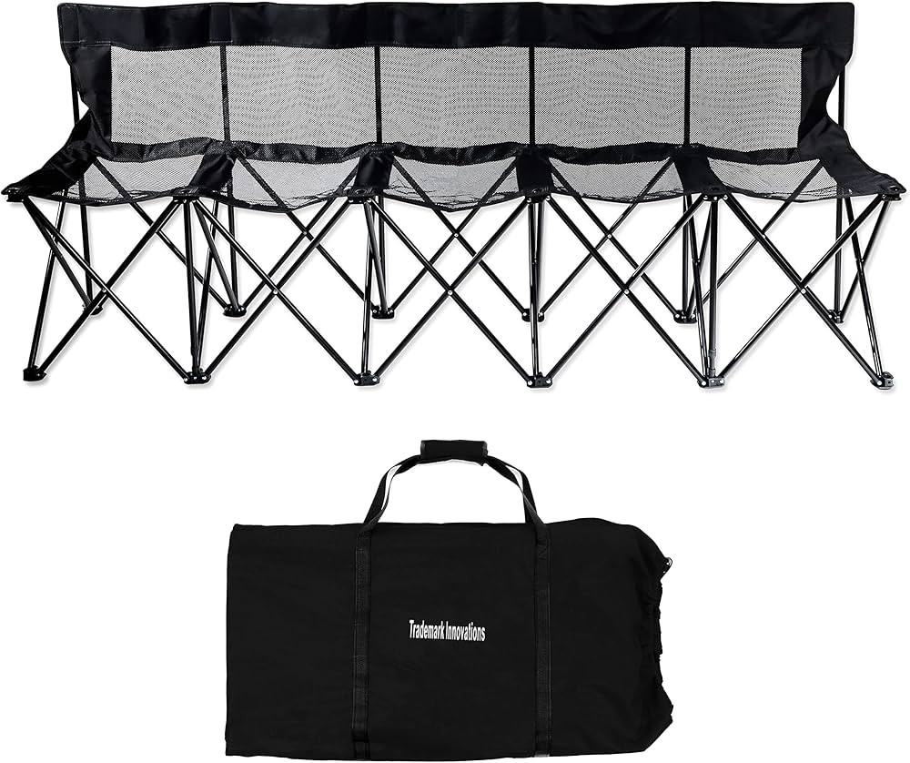 Portable Sports Bench with Mesh Seat and Back - by Trademark Innovations | Amazon (US)