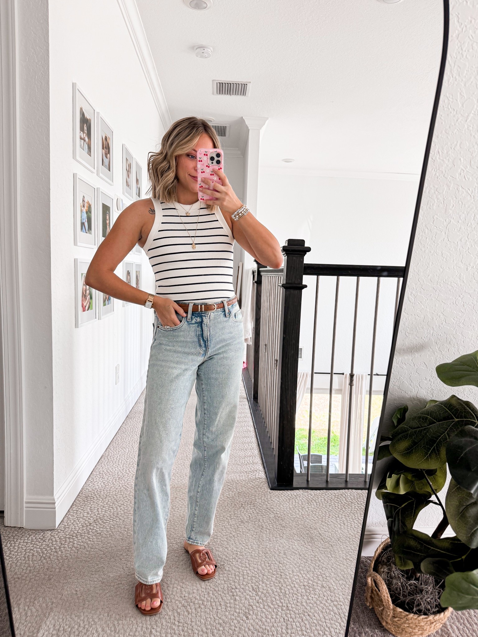 Old navy sale still going on! 
Size small in tank 
Size 4 in jeans 