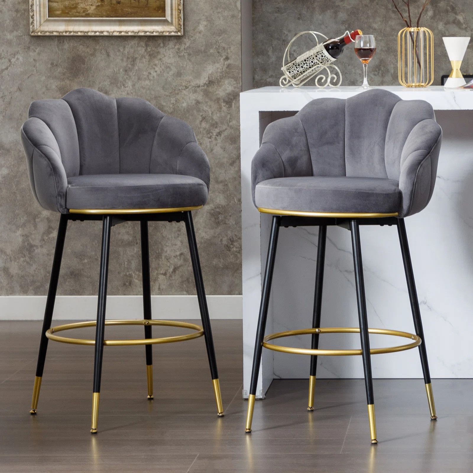 Olvina Swivel 29'' Tall Bar Stools & Counter Stools (Set of 2) | Wayfair North America